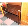 Image 1 : WALNUT WOOD 2 TIER ENTERTAINMENT STAND