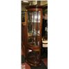 Image 1 : WALNUT CORNER CURIO CABINET 15" X 15" X 69"
