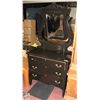 Image 1 : BLACK DRESSER AND MIRROR 36" X 18" X 77"