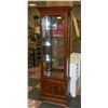Image 1 : CURIO CABINET W/GLASS SHELVES & LIGHTING