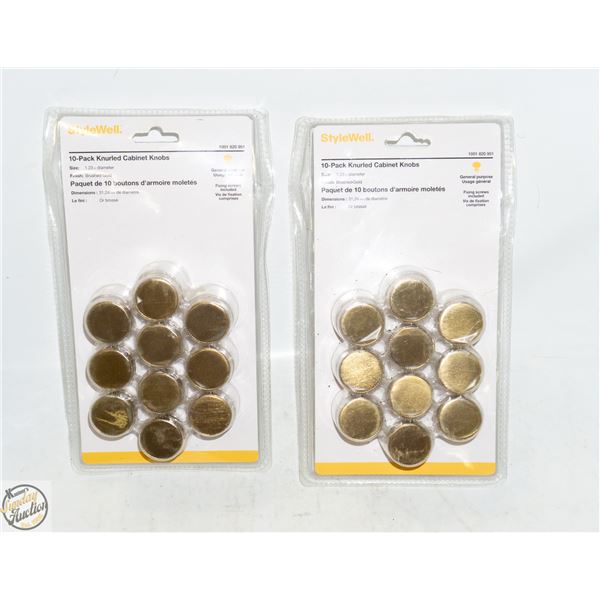 SEALED 20 KNURLED CABINET KNOBS