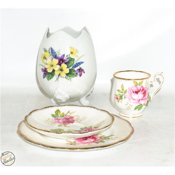 3PC ROYAL ALBERT CHINA MATCHING AMERICAN BEAUTY +
