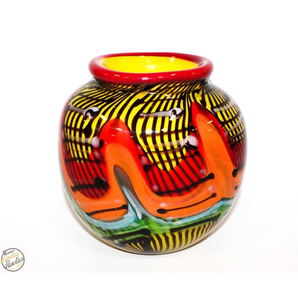 MULTI COLOR HANDMADE GLASS DECORATIVE VASE