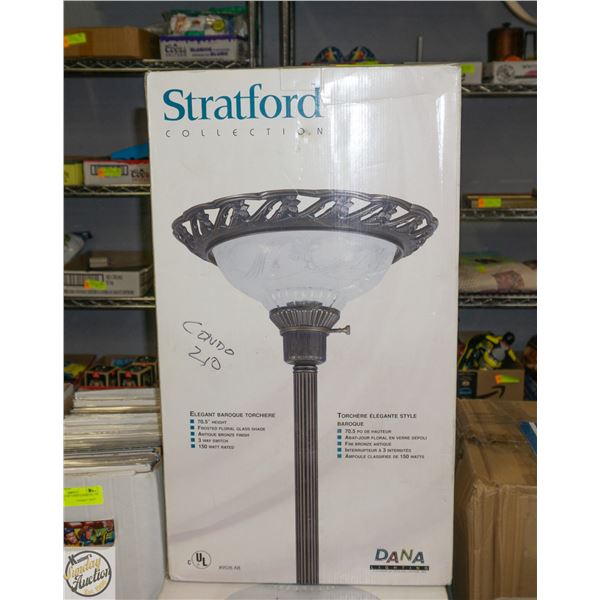 ELEGANT BAROQUE TORCHIERE LAMP IN BOX