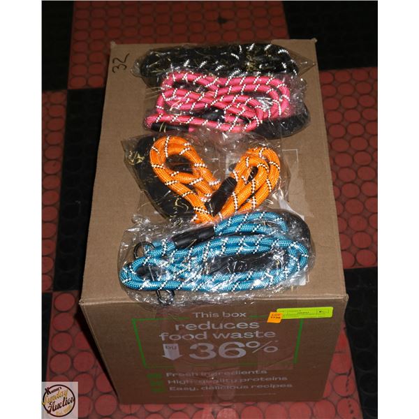 NEW VARIOUS COLOURED NYLON ROPE LEASHES