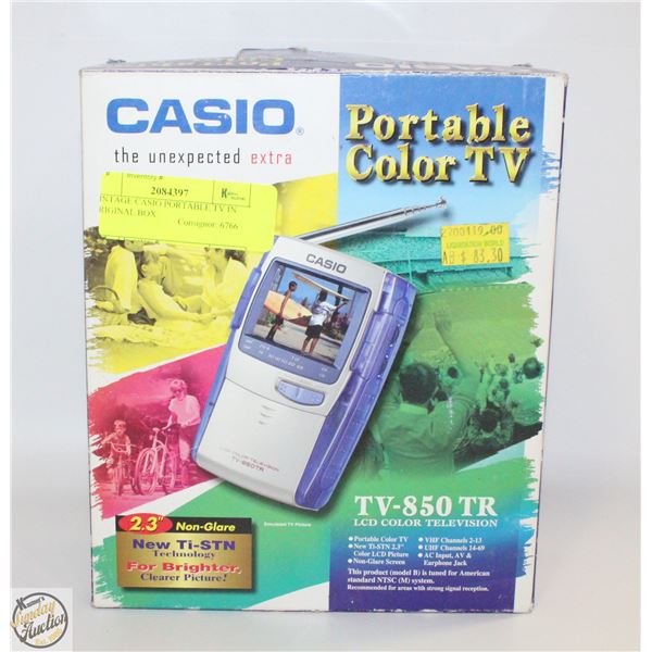 VINTAGE CASIO PORTABLE TV IN ORIGINAL BOX