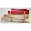 Image 1 : VINTAGE SLED WITH RED METAL HANDLE
