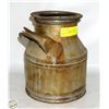 Image 1 : ANTIQUE CREAM CAN 10"HIGH X 8" WIDE