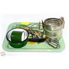 Image 1 : VINTAGE ENAMEL, SIFTER, BLENDER, MASHER & TRAY