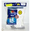 Image 1 : WHITE CREW SOCKS 12-16 SIZE 6-PACK FRUIT OF LOOM