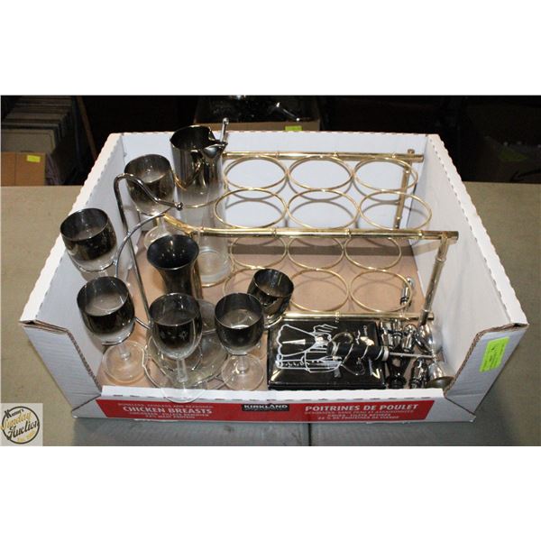 ESTATE BARWARE WITH STAND/DISPLAY