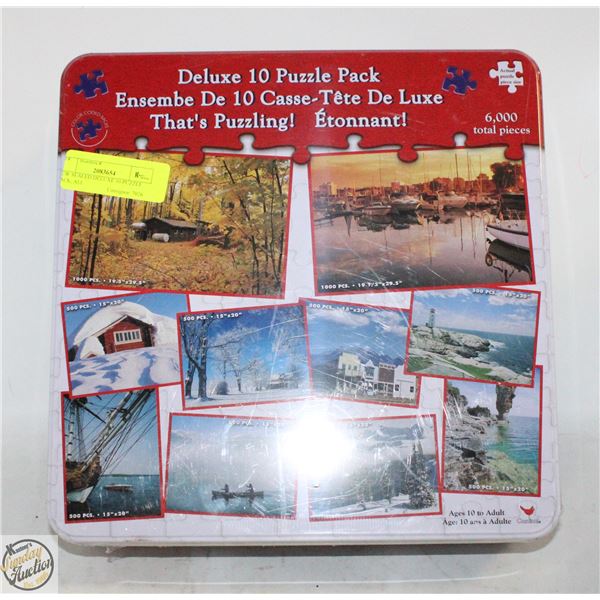 NEW SEALED DELUXE 10 PUZZLE PACK, ALL