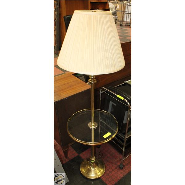 VINTAGE BRASS/GLASS 56" TABLE LAMP