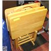 Image 1 : PINE TV TRAYS WITH STAND