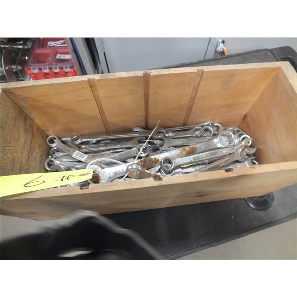Wooden Box Of Wrenches