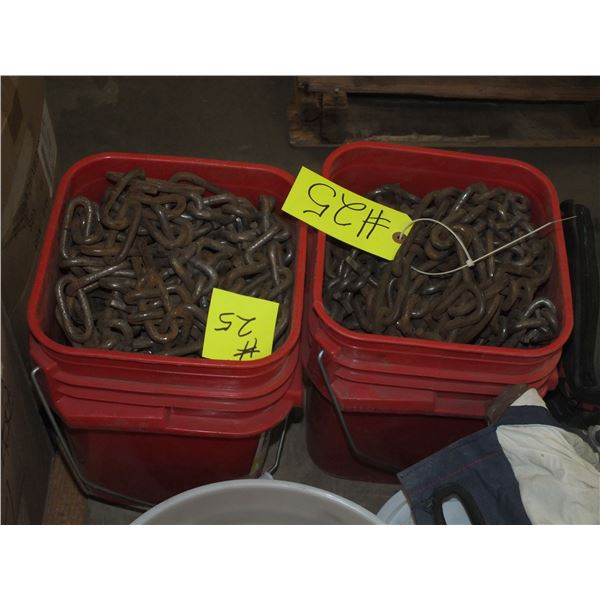 3 Buckets Of Tire Chains