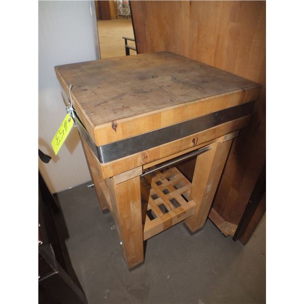 Wooden Butcher Block Table