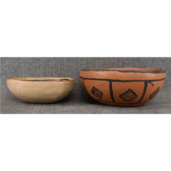 TWO SANTO DOMINGO POTTERY BOWLS