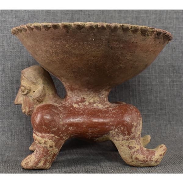 PRE COLUMBIAN POTTERY EFFIGY BOWL