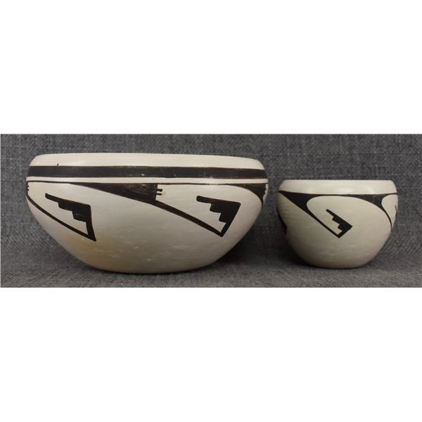 TWO HOPI POTTERY BOWLS (JOY NAVASIE)