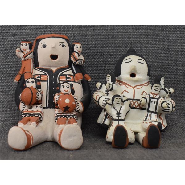 TWO COCHITI POTTERY STORY TELLER (LOUISE SUINA . RUFINA TRUJILLO)