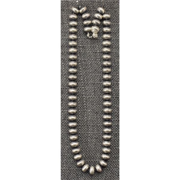 NAVAJO SILVER BEAD NECKLACE (B-HALWOOD)