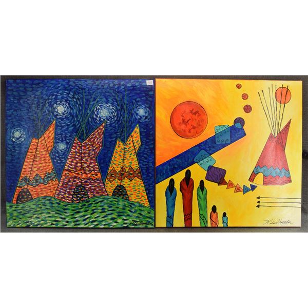 TWO ORIGINAL PAINTING (KATHY KILLSTHUNDER)