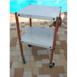 2 Tier Rolling Cart w/Strip Plug