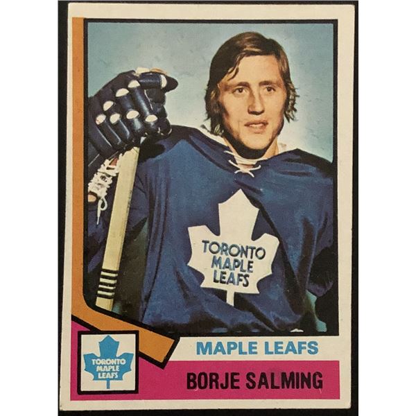 1974-75 NHL TOPPS BORJE SALMING (HOF) ROOKIE CARD