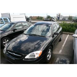 2003 FORD TAURUS SEDAN BLACK G Odom: 71476 Vin: 1FAFP53U33G1