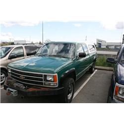 1992 CHEV CHEYENNE X-CAB P.U GREEN G Odom: 55619 Vin: 2GCGK2