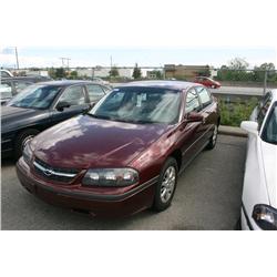 2001 CHEV IMPALA 4DR RED G Odom: 149143 Vin: 2G1WF52E4191466
