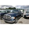 Image 1 : 2002 DODGE RAM CAB BLUE G Odom: 95319 Vin: 1B7HA18N32J115548
