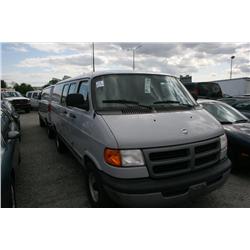 2001 DODGE RAM CARGO VAN GRAY G Odom: 113165 Vin: 2B7HB11Y31