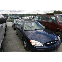 2000 FORD TAURUS 4DR S/W BLUE G Odom: 55351 Vin: 1FAFP58U1YG