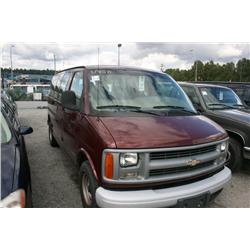 1999 CHEV EXPRESS PASS VAN RED G Odom: 56043 Vin: 1GNFG15W9X