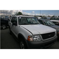 2002 FORD EXPLORER 4DR WHITE G Odom: 134316 Vin: 1FMZU72E12Z