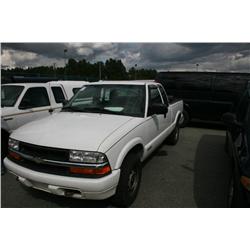 1998 CHEV S-10 X-CAB P.U WHITE G Odom: 159371 Vin: 1GCDT19X9