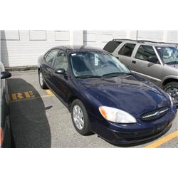 2001 FORD TAURUS 4DR BLUE G Odom: 106252 Vin: 1FAFP52UX1G196