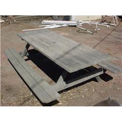Paint & picnic tables, w/ mop bucket