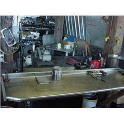 Metal shelves and tables