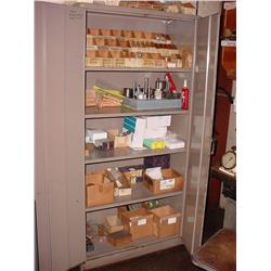 Cylinder buildup parts w/ parts cabinet, bench, and shelves