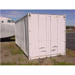 20' metal cargo container - wood floor, good condition