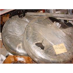 (2) aircraft tires in plastic, size 40" X 12" + (1) misc tire