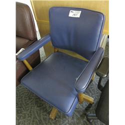 Blue Leather Tilter Chair