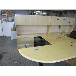 Herman Miller Maple U-Shaped Executive Desk With