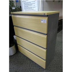 Herman Miller Maple 4 Drawer Lateral File Cabinet