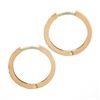 Image 5 : NEW Classic 14k Rose Gold 0.26 ctw Pave Diamond 15.4mm Simple Huggie Hoop Earrin