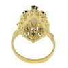 Image 2 : Vintage 14k Gold Marquise Cabochon Opal & .40 ctw Sapphire Open Textured Work Ri