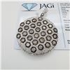 Image 1 : 4.65 ctw Champagne & White Diamond 18K White Gold Pave Circle Pendant